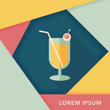 Cadılar Bayramı ile uzun gölge, eps10'deki kokteyl düz simgesi