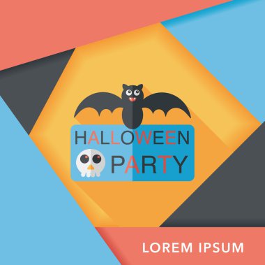 Halloween Parti işareti simgesi ile uzun gölge, eps10 daire