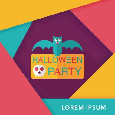 Halloween Parti işareti simgesi ile uzun gölge, eps10 daire