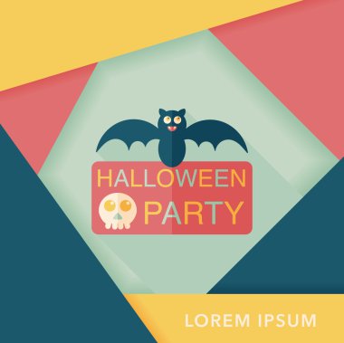 Halloween Parti işareti simgesi ile uzun gölge, eps10 daire