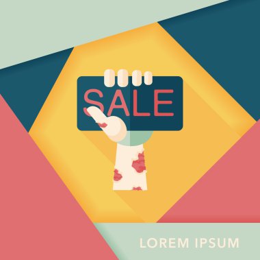 Cadılar Bayramı Satılık düz simgesi ile uzun gölge, eps10