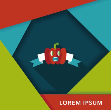 Halloween Parti bayrağı simgesi ile uzun gölge, eps10 daire