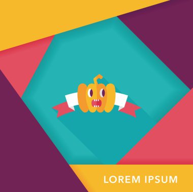 Halloween Parti bayrağı simgesi ile uzun gölge, eps10 daire