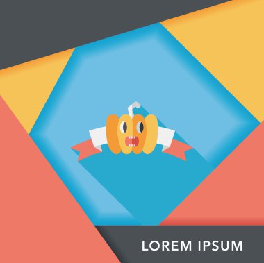 Halloween Parti bayrağı simgesi ile uzun gölge, eps10 daire