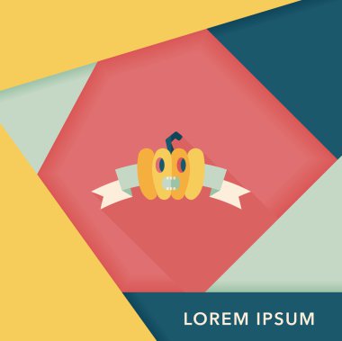 Halloween Parti bayrağı simgesi ile uzun gölge, eps10 daire