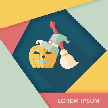 Uzun Gölge, eps10 kabak ve süpürge düz simgesi