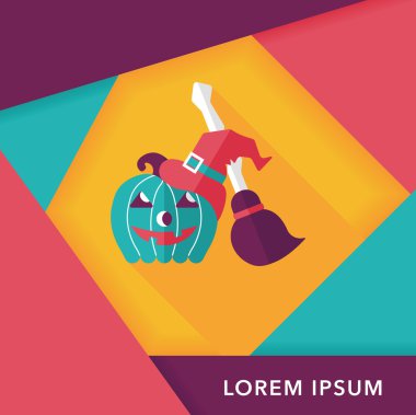 Uzun Gölge, eps10 kabak ve süpürge düz simgesi