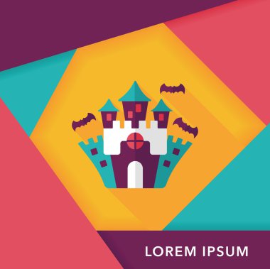 Cadılar Bayramı uzun gölge, eps10 ile kale düz simgesi