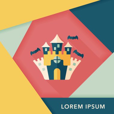 Cadılar Bayramı uzun gölge, eps10 ile kale düz simgesi