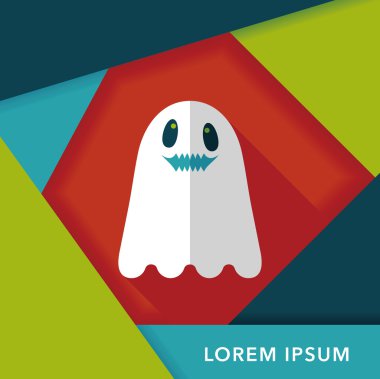 Ghost lapos ikon a hosszú árnyék, eps10