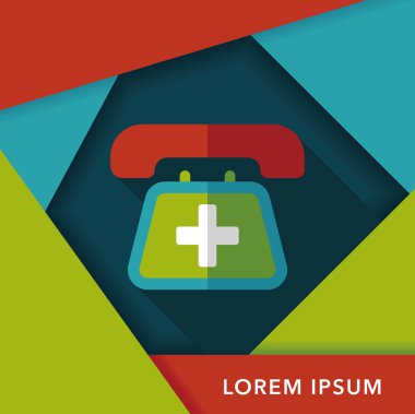 acil arama uzun gölge, eps10 düz simgesiyle