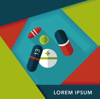 Hapları uzun gölge, eps10 düz simgesiyle