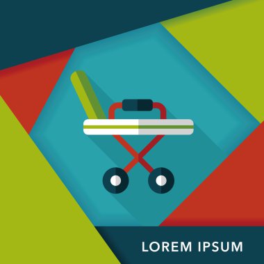 Uzun Gölge, eps10 ile hastane yatak düz simgesi