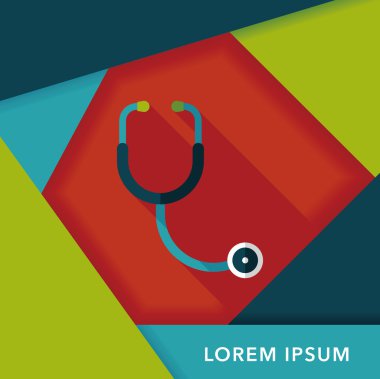 stetoskop uzun gölge, eps10 düz simgesiyle