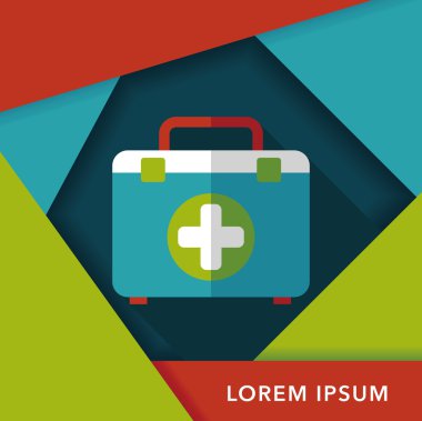 Uzun Gölge, eps10 ile ilk yardım kiti düz simgesi