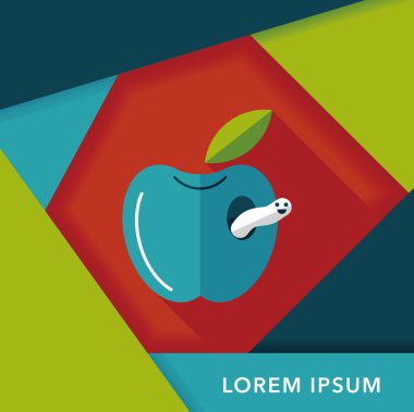 Apple düz simgesi ile uzun gölge, eps10