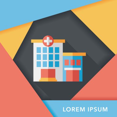 Uzun Gölge, eps10 ile düz simgesi bina hastane