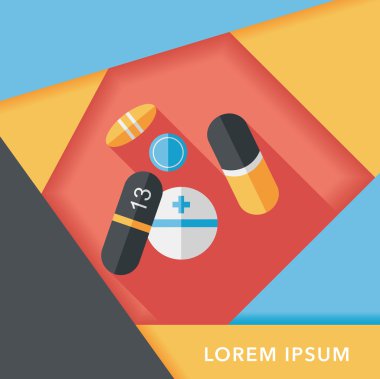 Hapları uzun gölge, eps10 düz simgesiyle