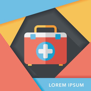 Uzun Gölge, eps10 ile ilk yardım kiti düz simgesi