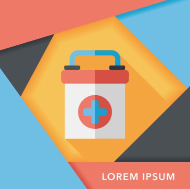 Uzun Gölge, eps10 ile ilk yardım kiti düz simgesi