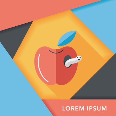 Apple düz simgesi ile uzun gölge, eps10