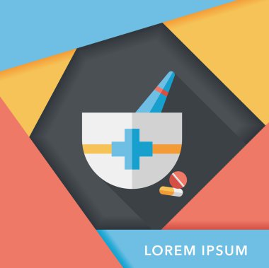 Uzun Gölge, eps10 ile harç ve havaneli düz simgesi