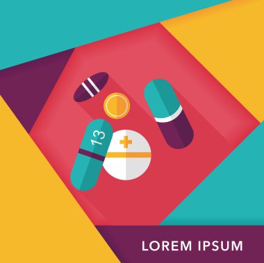 Hapları uzun gölge, eps10 düz simgesiyle