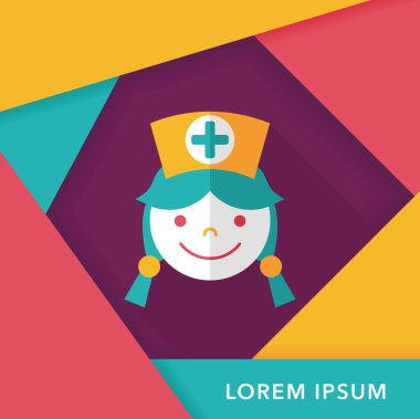 Uzun Gölge, eps10 tıbbi hemşire düz simgesiyle