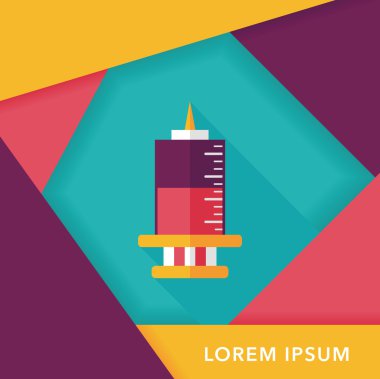 şırınga uzun gölge, eps10 düz simgesiyle