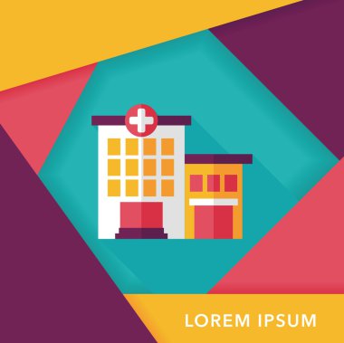 Uzun Gölge, eps10 ile düz simgesi bina hastane