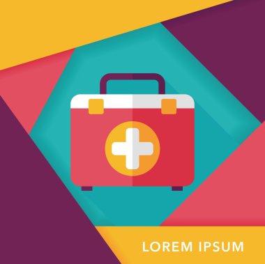 Uzun Gölge, eps10 ile ilk yardım kiti düz simgesi