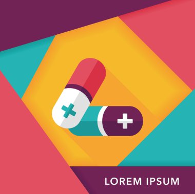 Hapları uzun gölge, eps10 düz simgesiyle