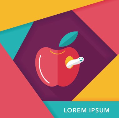 Apple düz simgesi ile uzun gölge, eps10