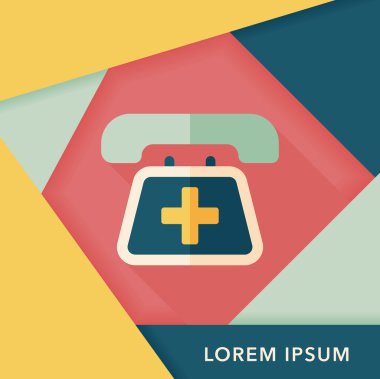 acil arama uzun gölge, eps10 düz simgesiyle