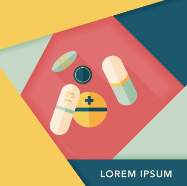 Hapları uzun gölge, eps10 düz simgesiyle