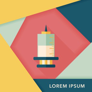 şırınga uzun gölge, eps10 düz simgesiyle