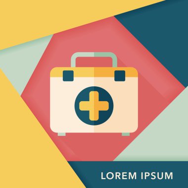 Uzun Gölge, eps10 ile ilk yardım kiti düz simgesi