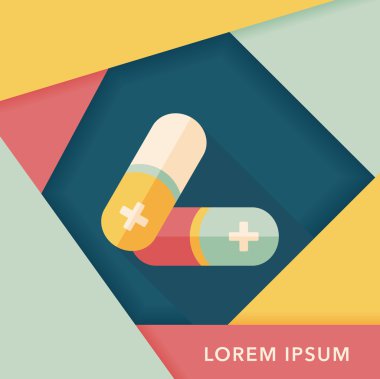 Hapları uzun gölge, eps10 düz simgesiyle