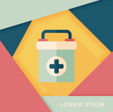 Uzun Gölge, eps10 ile ilk yardım kiti düz simgesi