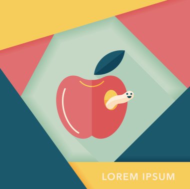 Apple düz simgesi ile uzun gölge, eps10