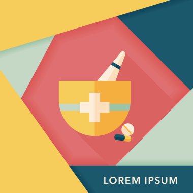 Uzun Gölge, eps10 ile harç ve havaneli düz simgesi