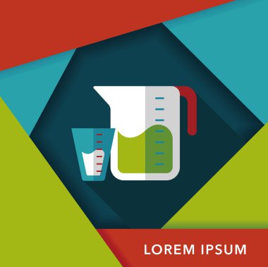 Uzun Gölge, eps10 Kupası düz simgesiyle ölçme mutfak eşyaları