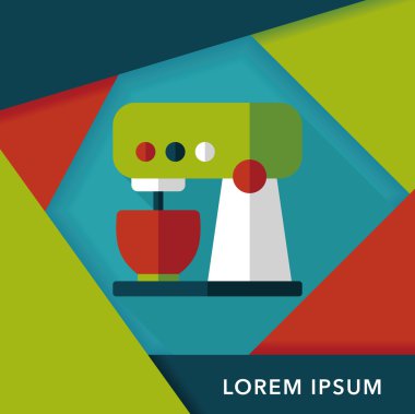 Uzun Gölge, eps10 ile mutfak eşyaları elektronik çırpıcı düz simgesi