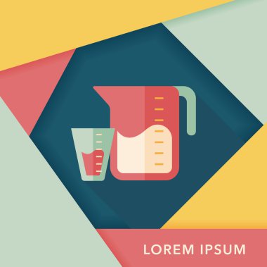 Uzun Gölge, eps10 Kupası düz simgesiyle ölçme mutfak eşyaları