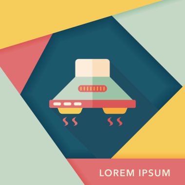 Uzun Gölge, eps10 ile mutfak eşyaları aralığı hood düz simgesi