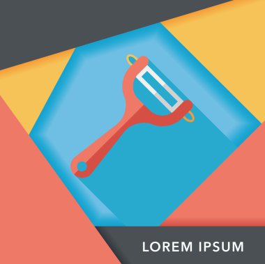 Uzun Gölge, eps10 ile mutfak eşyaları Soyucu düz simgesi