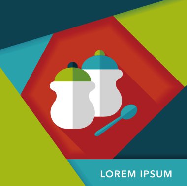 Uzun Gölge, eps10 ile mutfak eşyaları biber şişe düz simgesi