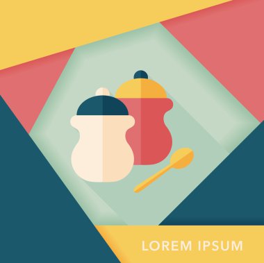 Uzun Gölge, eps10 ile mutfak eşyaları biber şişe düz simgesi