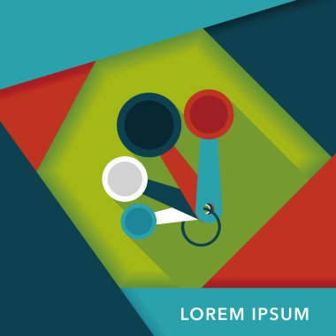 Uzun Gölge, eps10 ile mutfak eşyaları kaşık düz simgesi