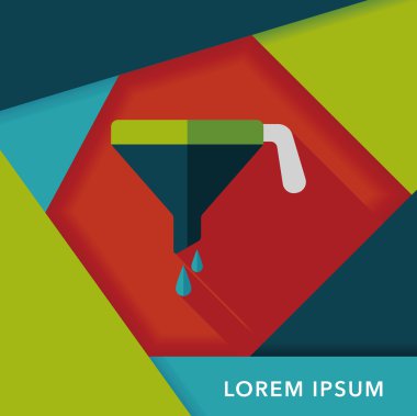 Uzun Gölge, eps10 ile mutfak eşyaları huni düz simgesi